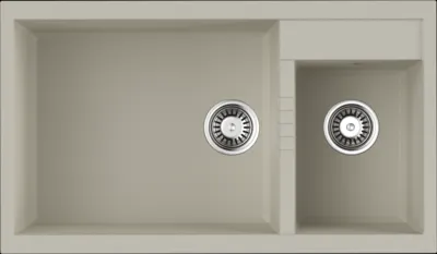 Детальное фото товара: Omoikiri Tedori 86-2-LB-EV, мойка, гранит, эверест