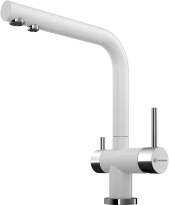 Фото товара: Omoikiri Nagano-WH, смеситель, хром/гранит, белый