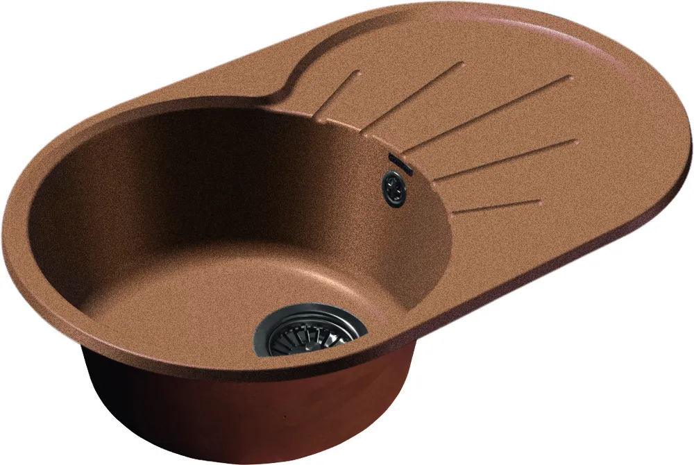 Фото товара: GranFest RONDO GF-R-750 L, мойка, мрамор, терракот