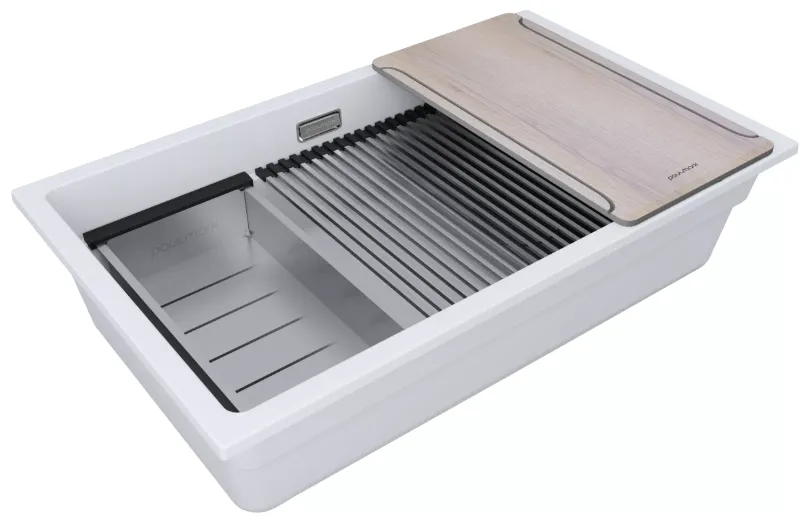 Детальное фото товара: Paulmark LUMI-MULTI SINK 74, мойка, гранит, белый