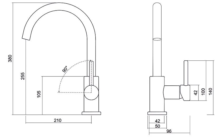 Детальное фото товара: Emar EC-3004 Satin, смеситель, сатин