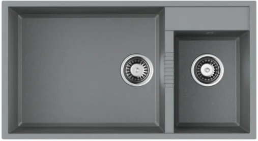 Фото товара: Omoikiri Tedori 85-2-U-GR, мойка, гранит, leningrad grey