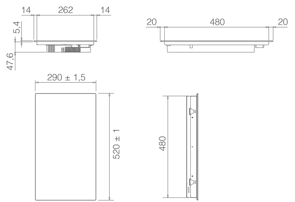 Детальное фото товара: ELICA RATIO CONNEX 302 PLUS BL индукционная поверхность