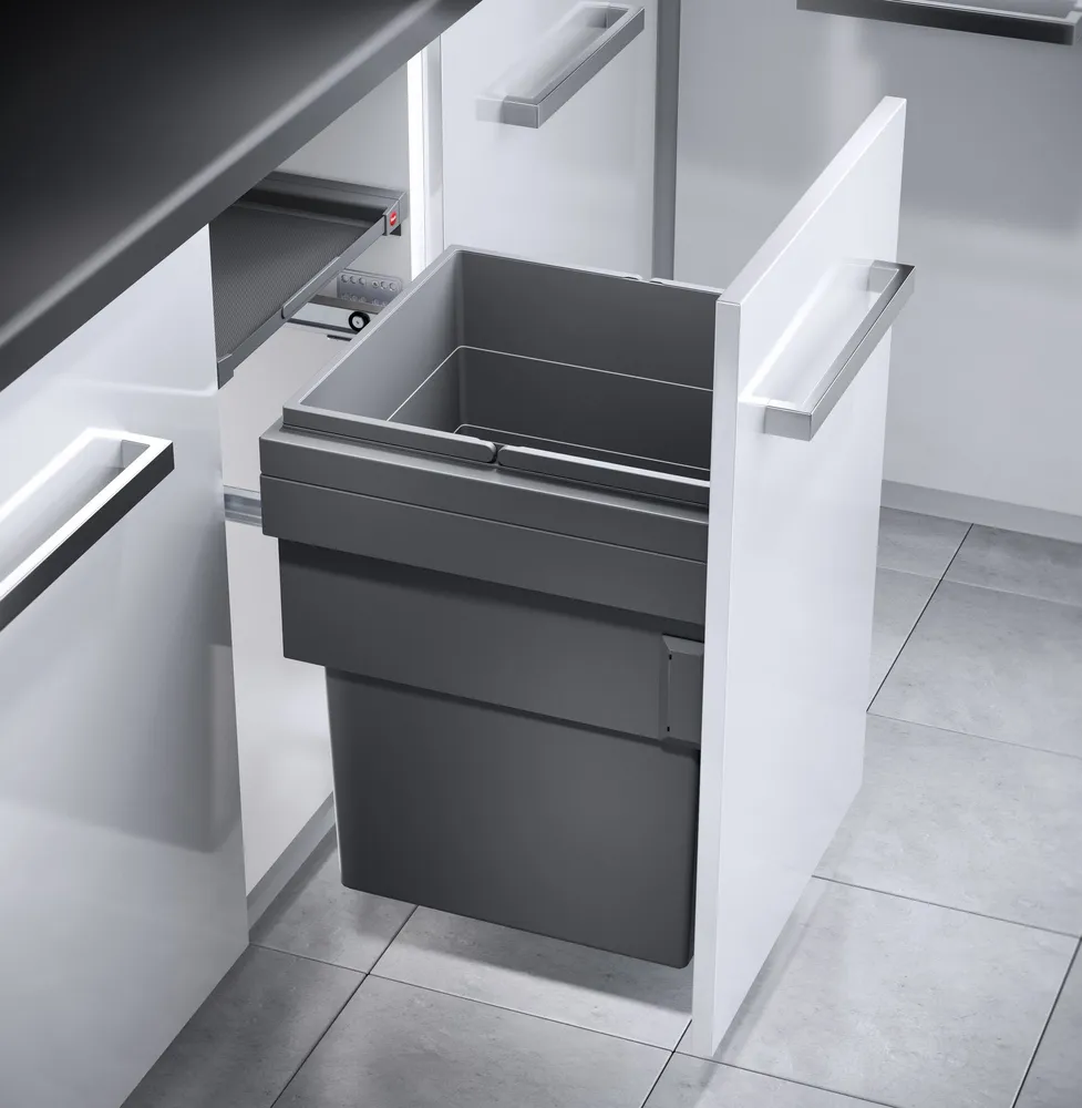 Детальное фото товара: Hailo Cargo Synchro выдвижная мусорная система с 1 ведром 55 л