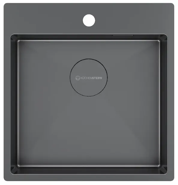 Детальное фото товара: KUCHENSTERN WERK 50, мойка, нержавеющая сталь, вороненая сталь