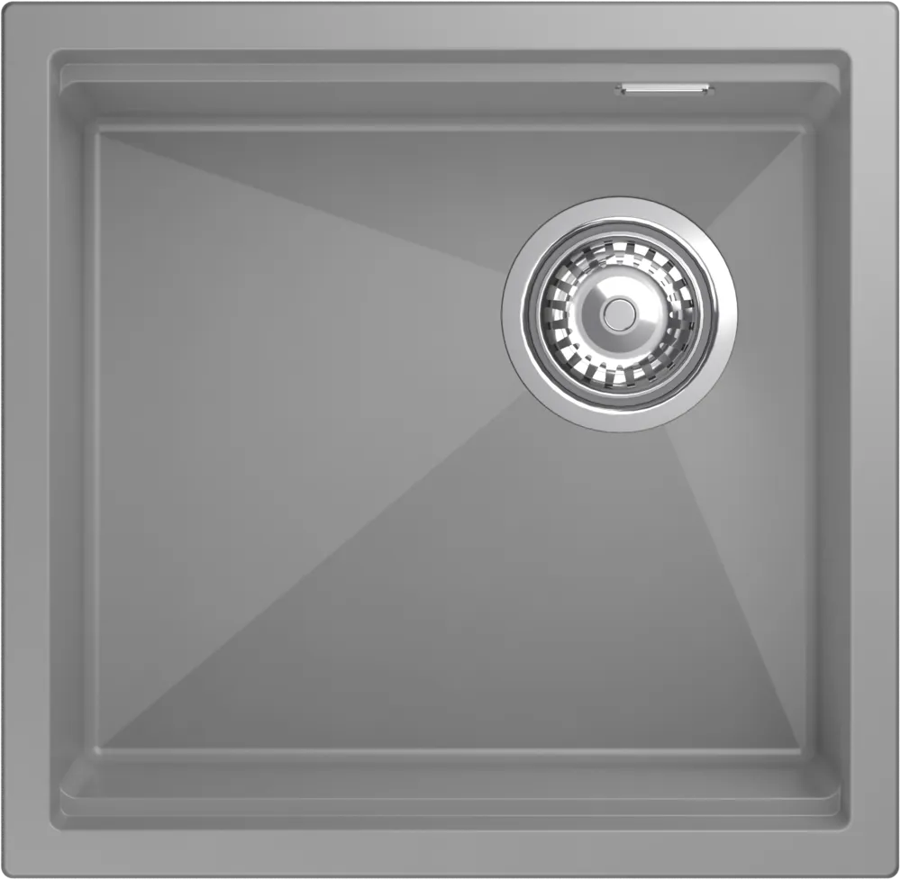 Детальное фото товара: Rivelato LINO LN-454-R grigio metallizz, мойка, гранит, серый металлик