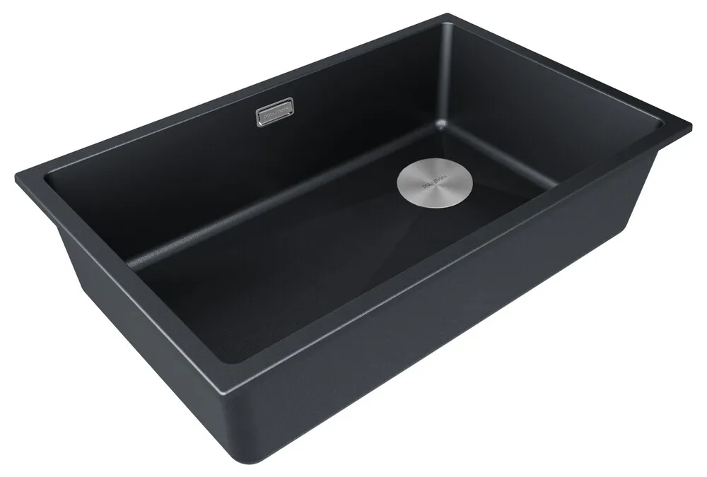 Детальное фото товара: Paulmark LUMI 74UNI-SKEW, мойка, гранит, черный металлик