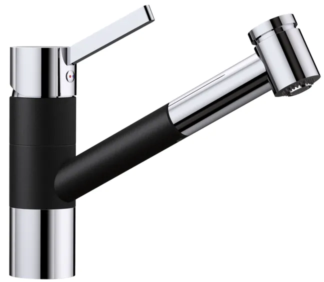 Фото товара: Blanco Tivo-S смеситель, хром/гранит, черный