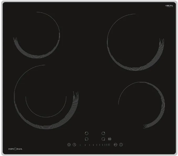 Детальное фото товара: Krona ORSA 60 BL/S стеклокерамическая поверхность