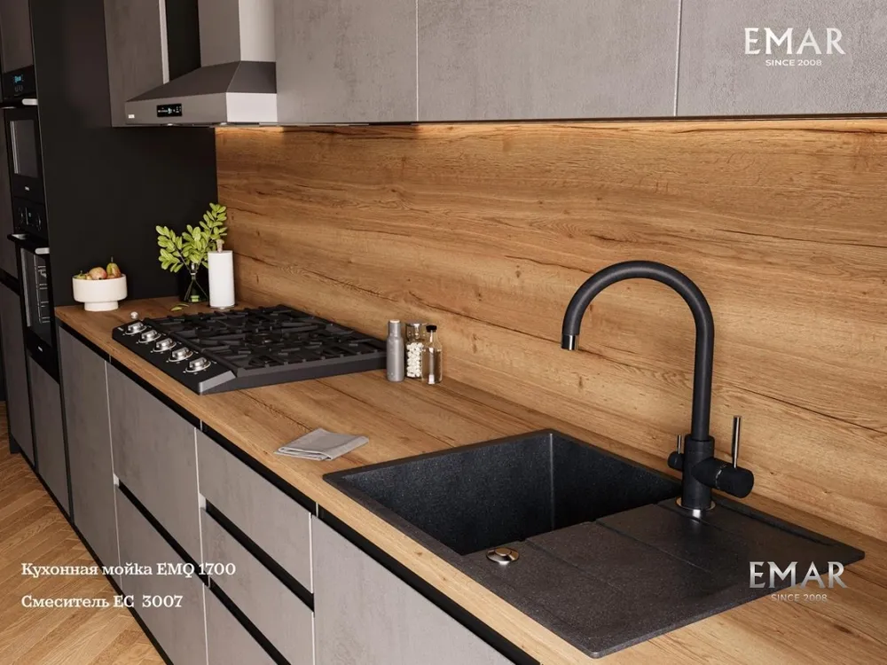 Детальное фото товара: Emar EMQ-1700.Q, мойка, гранит, морион