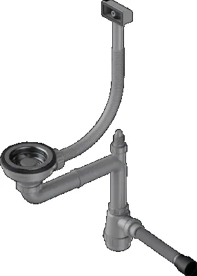 Детальное фото товара: Omoikiri WK-1-S-GM Арматура для одночашевых моек со скрытым переливом, вороненая сталь