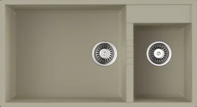 Фото товара: Omoikiri Tedori 85-2-U BE, мойка, гранит, ваниль