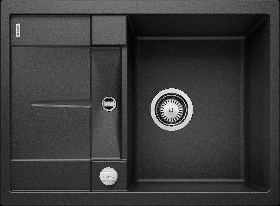 Фото товара: Blanco Metra 45S Compact, мойка, гранит, черный, с клапаном-автоматом