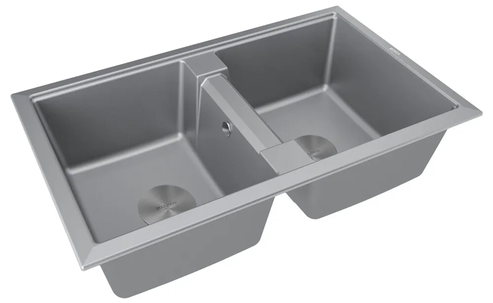 Детальное фото товара: Paulmark TANDEM 80/2, мойка, гранит, серый металлик