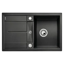 Фото товара: Blanco Metra 45S, мойка, гранит, антрацит, с клапаном-автоматом