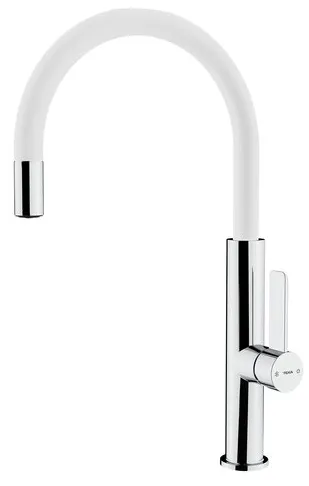 Фото товара: Teka FOT 995 WHITE, смеситель, хром/белая эмаль