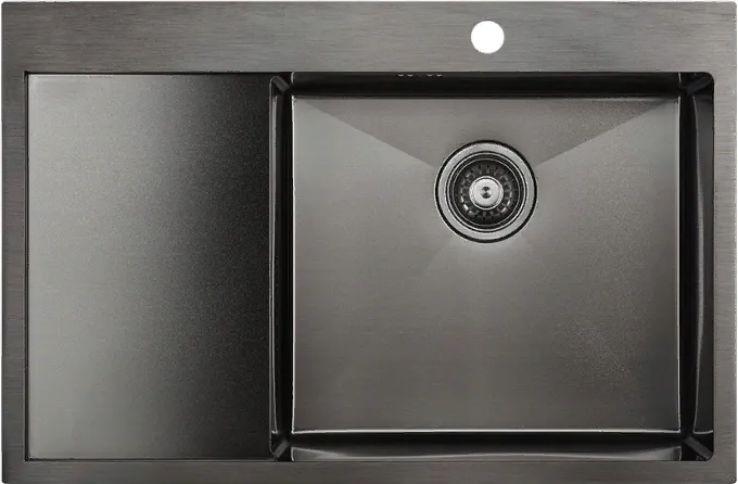 Детальное фото товара: Paulmark KRONER 78F, мойка, нержавеющая сталь, вороненая сталь
