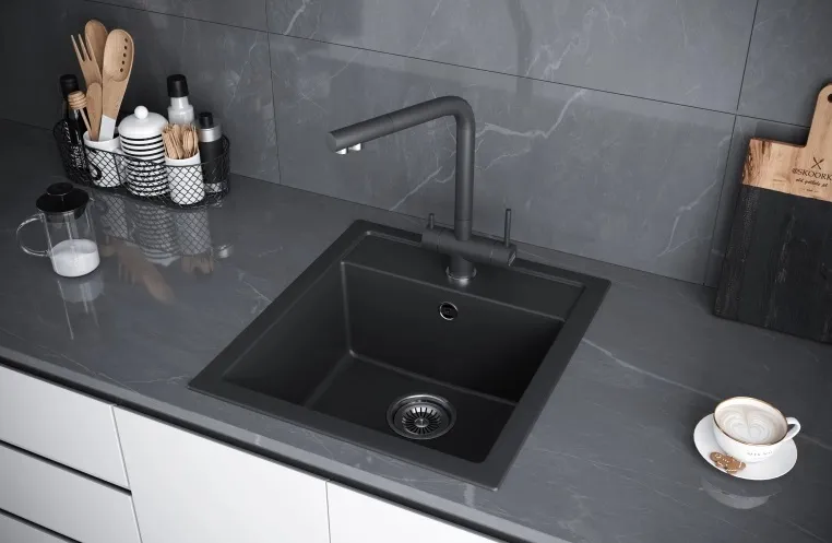 Детальное фото товара: KUCHENSTERN TOP 45, мойка, гранит, черный