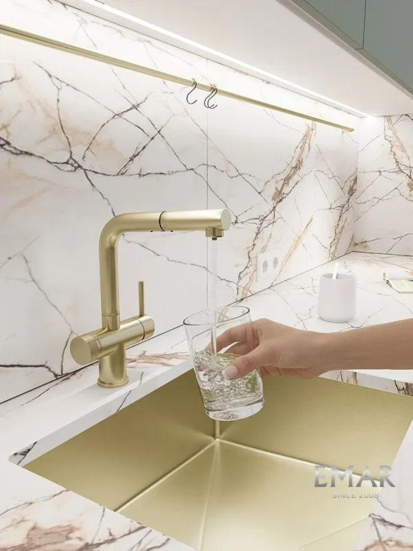 Детальное фото товара: Emar EC-7026 Matt Gold, смеситель, матовое золото