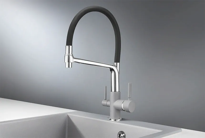 Детальное фото товара: GRANULA 0083 смеситель, гранит, алюминиум