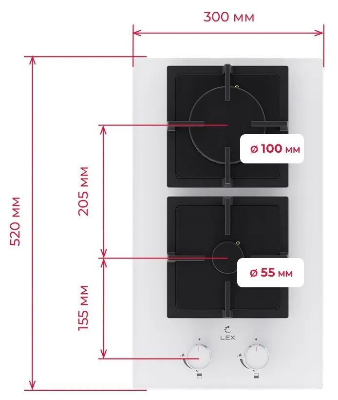 Детальное фото товара: LEX GVG 324 WH газовая поверхность