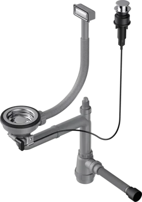 Детальное фото товара: Omoikiri WK-1-AB-A Арматура для одночашевых моек, прямоуг перелив, кл.-авт, латунь