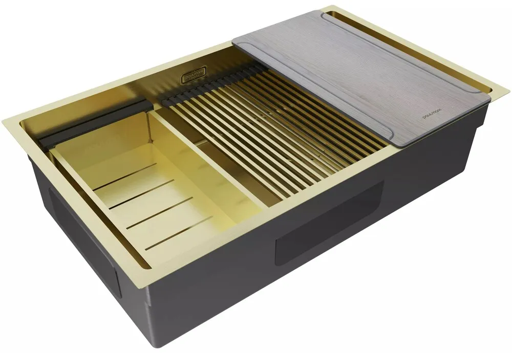 Детальное фото товара: Paulmark NEXT-MULTI SINK 74 UNI, мойка, нержавеющая сталь, светлое золото