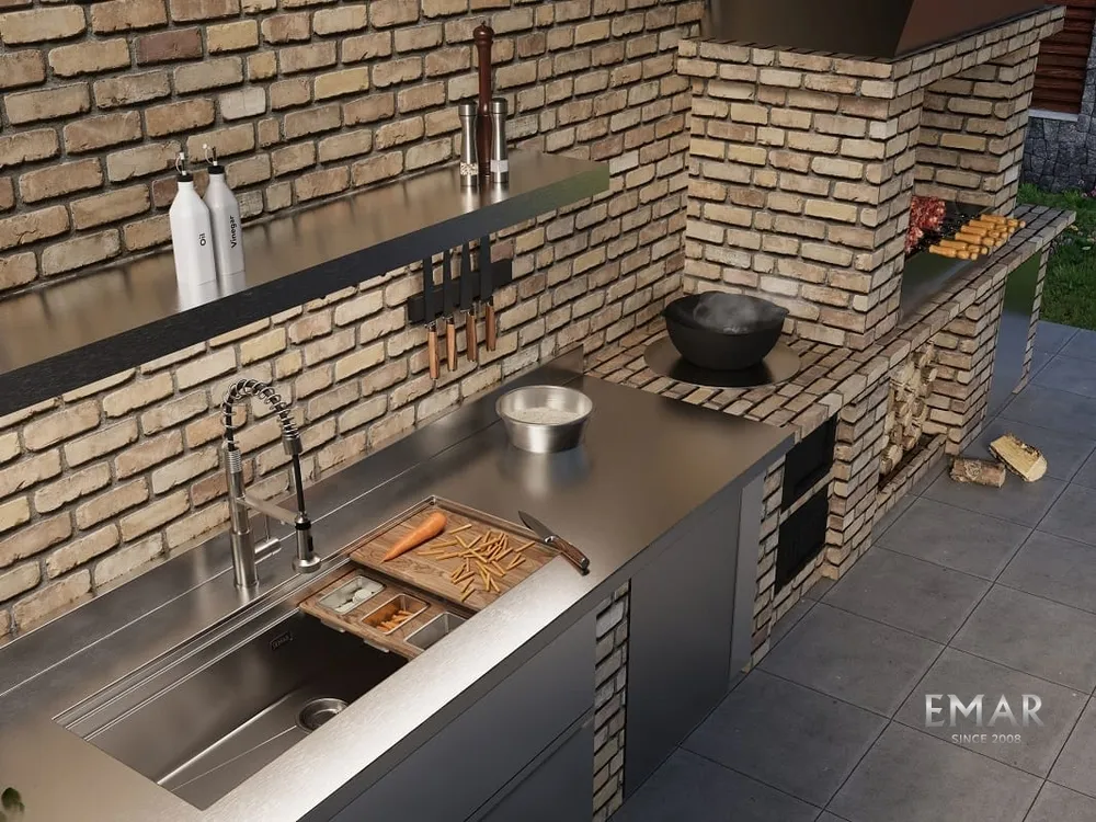 Детальное фото товара: Emar EMB-111 Satin, мойка, нержавеющая сталь PVD, сатин