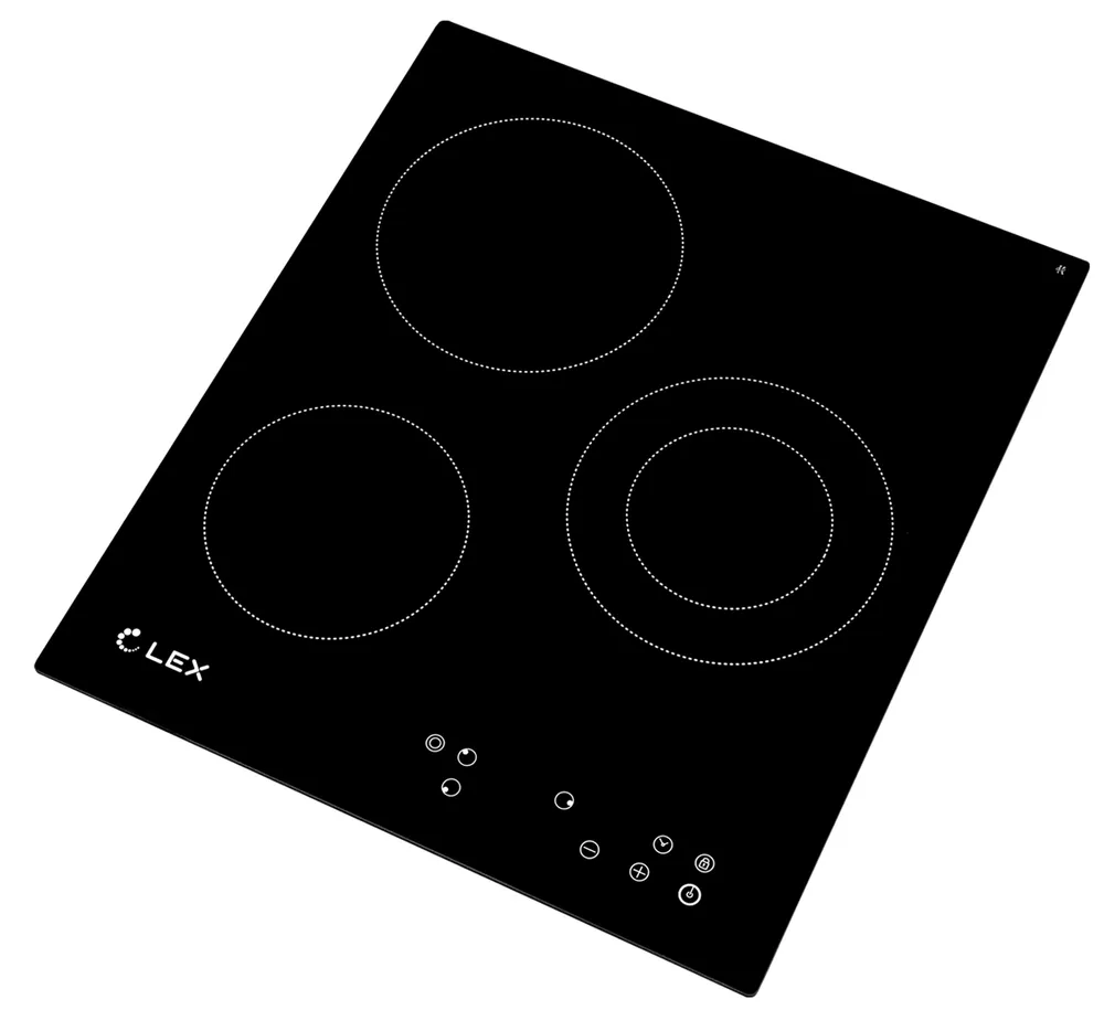 Детальное фото товара: LEX EVH 431 BL стеклокерамическая поверхность