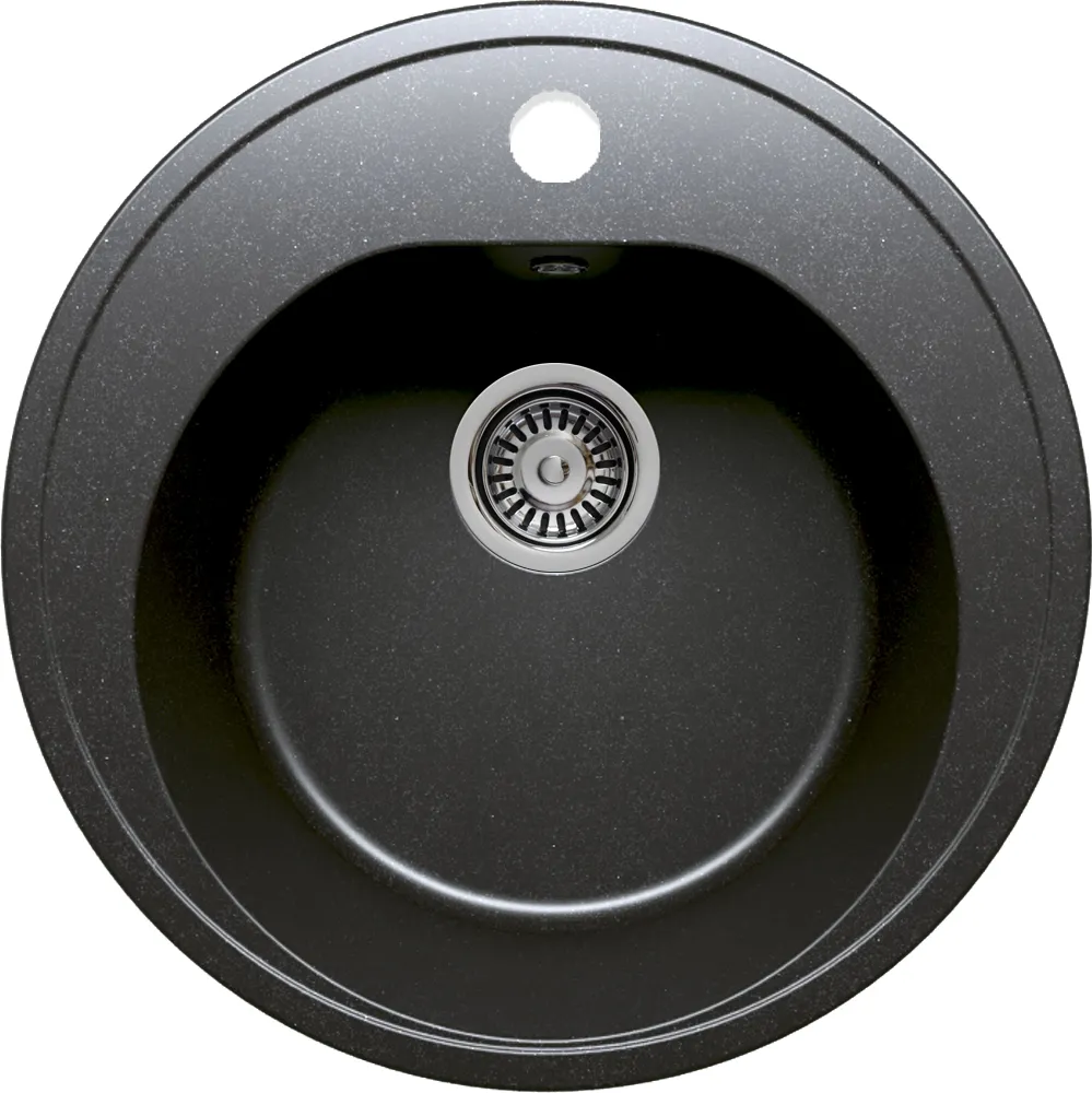 Фото товара: Krona RUNDE 1B D510 BLACK, мойка, гранит