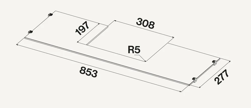 Детальное фото товара: Falmec стеклянная полка для моделей 90 см