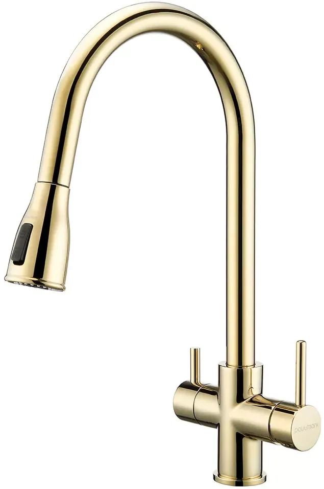 Фото товара: Paulmark LANGE, смеситель, светлое золото