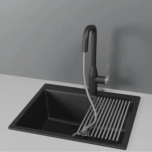 Детальное фото товара: GRANULA 8171 смеситель, гранит, черный