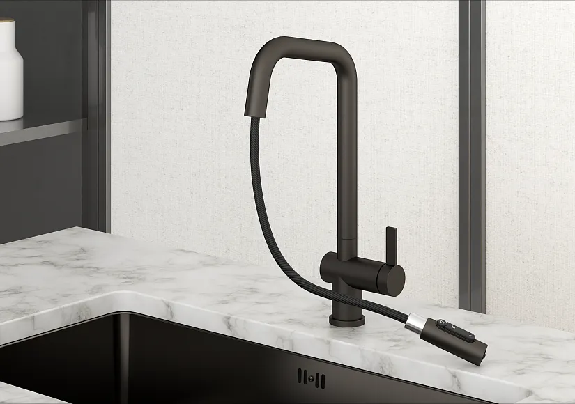 Детальное фото товара: GRANULA 7273 смеситель, графит матовый