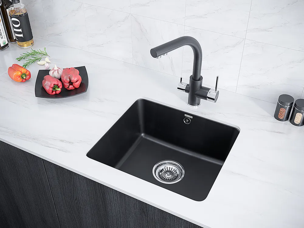 Детальное фото товара: Paulmark UNTER, мойка, гранит, черный