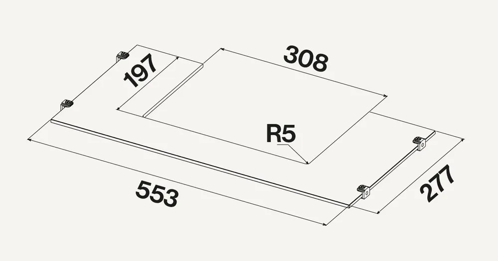 Детальное фото товара: Falmec стеклянная полка для моделей 60 см