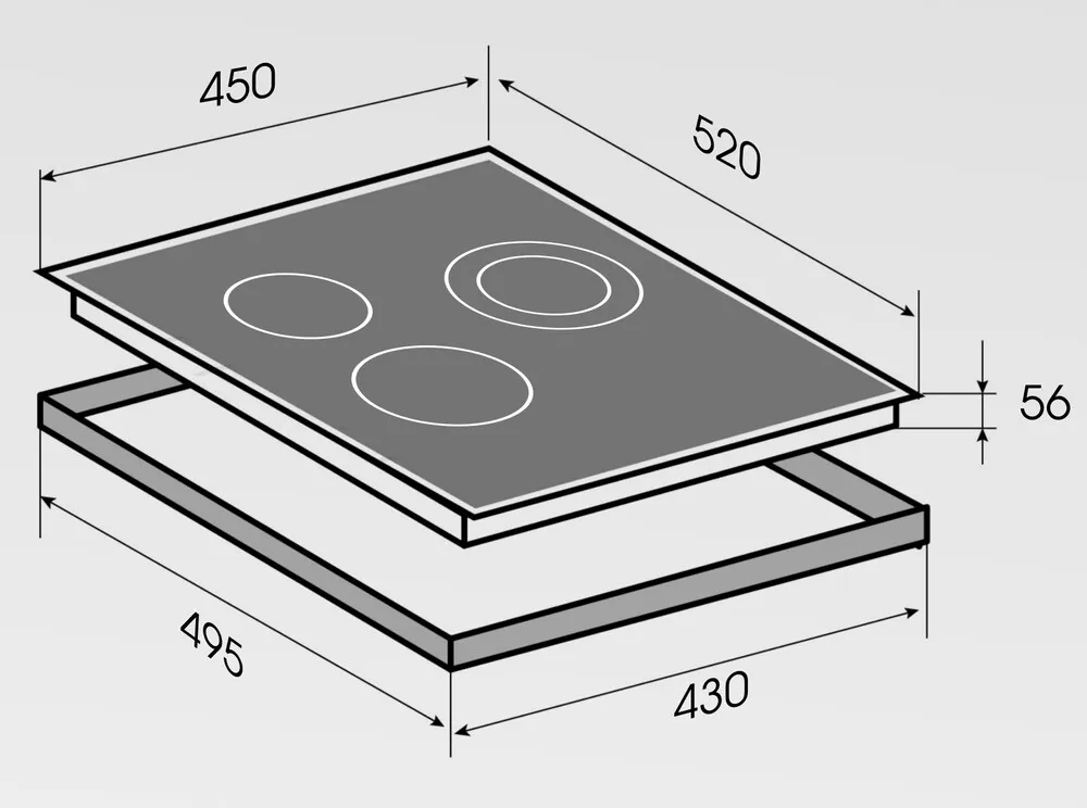 Детальное фото товара: Zigmund & Shtain CN 53.4 B стеклокерамическая поверхность