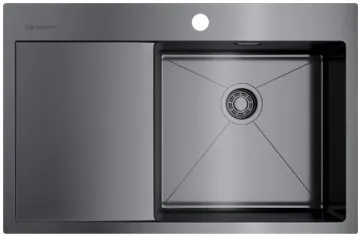 Детальное фото товара: Omoikiri Akisame 78-GM-R, мойка, нержавеющая сталь/вороненая сталь, чаша справа