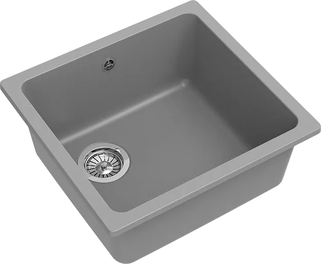 Детальное фото товара: Rivelato BERKANA BK-45 grigio metallizzato, мойка, гранит, серый металлик