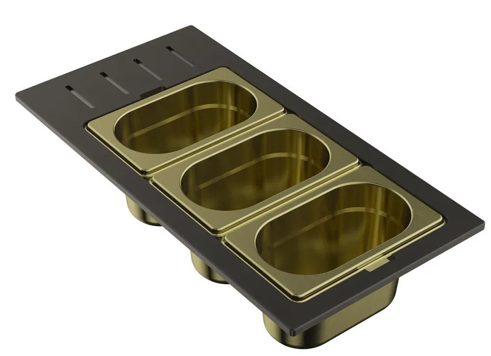 Детальное фото товара: Omoikiri DC-02-3-LG, контейнер, нержавеющая сталь/светлое золото