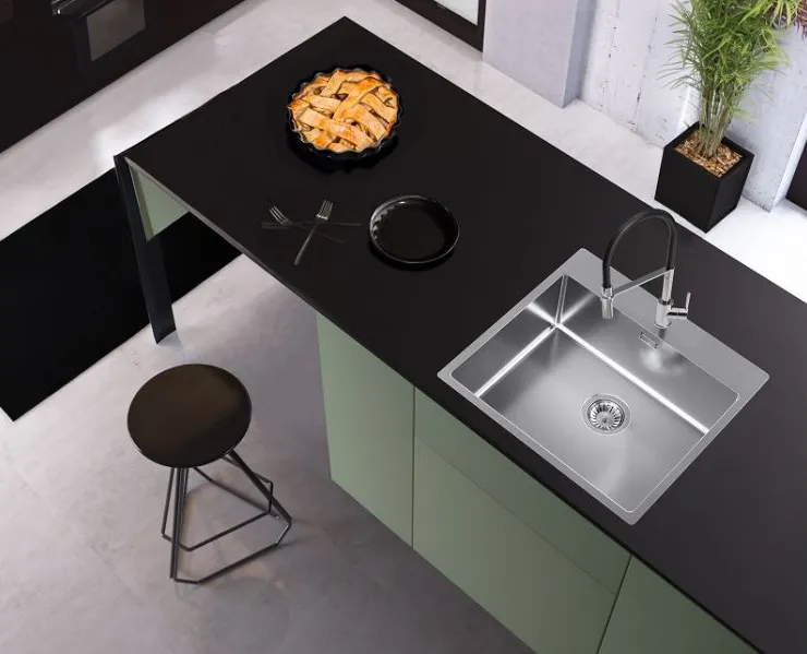 Детальное фото товара: ALVEUS NOX 120 BRS, мойка, нержавеющая сталь (в комплекте с интегрированным сифоном)