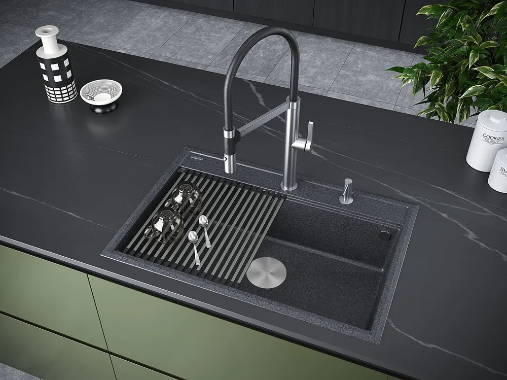 Детальное фото товара: Paulmark STEPIA 80, мойка, гранит, графит
