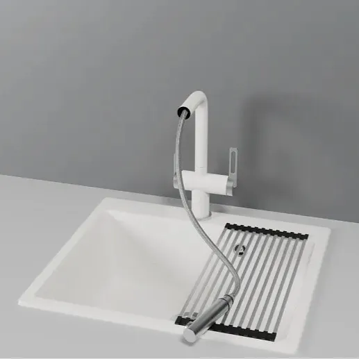 Детальное фото товара: GRANULA 8170 смеситель, гранит, арктик (белый)