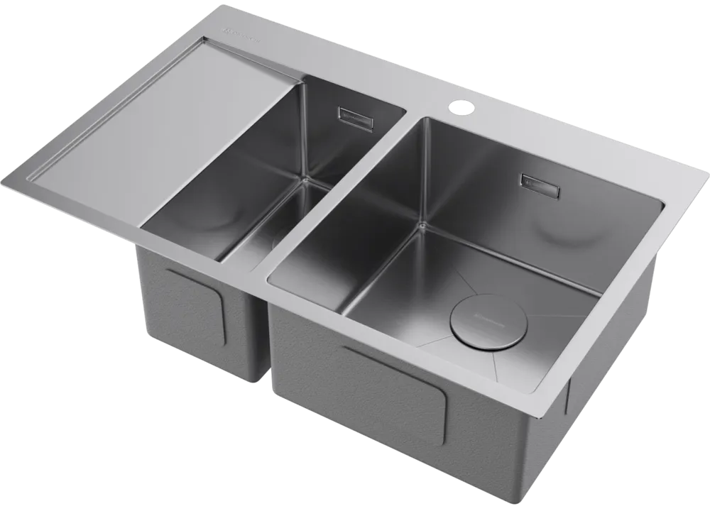 Детальное фото товара: Omoikiri Akisame 78-2-IN-R, мойка, нержавеющая сталь, чаша справа