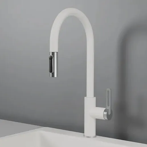 Детальное фото товара: GRANULA 8168 смеситель, гранит, арктик (белый)