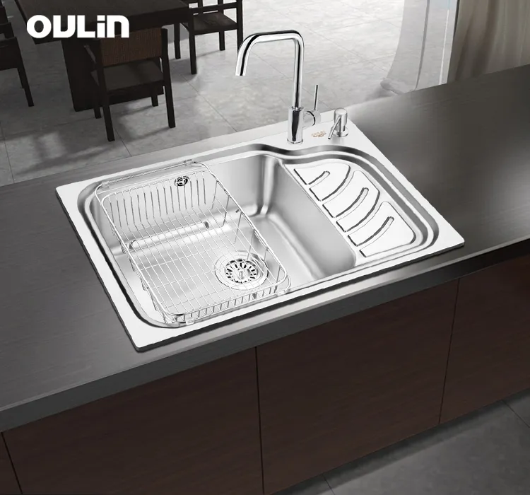 Детальное фото товара: Oulin OL-327L(F&P), мойка, нержавеющая сталь