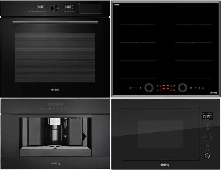 Фото товара: KORTING HIB 68700 B QUADRO + OKB 1650 GN STEAM + KMI 825 TGN + KCM 9200 BG