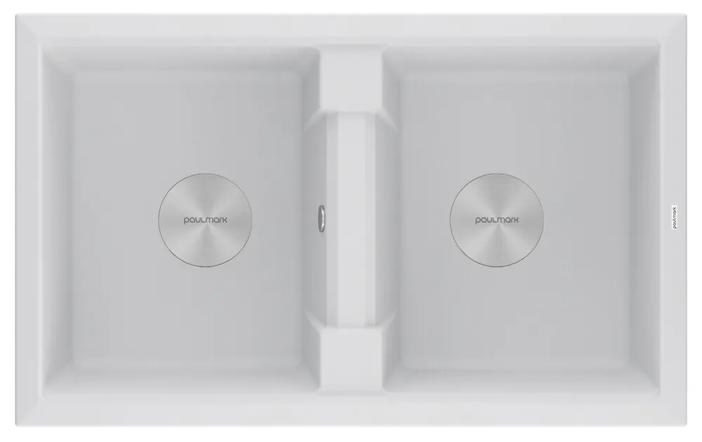 Фото товара: Paulmark TANDEM 80/2, мойка, гранит, белый