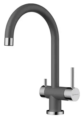 Детальное фото товара: Omoikiri Yamada-PL, смеситель, хром/гранит, платина