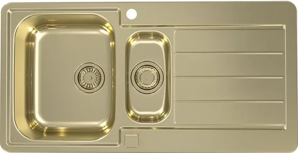 Фото товара: ALVEUS LINE MONARCH 10 GOLD, мойка, нерж.сталь, золотой (в компл. с выпуском без сифона)